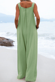 hulianfu Casual Solid Split Joint Square Collar Loose Jumpsuits（7 colors）