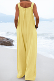 hulianfu Casual Solid Split Joint Square Collar Loose Jumpsuits（7 colors）