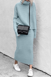 hulianfu Casual Solid Patchwork Turtleneck Long Sleeve Two Pieces(5 Colors)