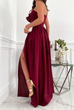 hulianfu Casual Solid Flounce One Shoulder Cake Skirt Dresses(6 colors)