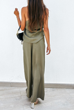 hulianfu Casual Solid Split Joint Spaghetti Strap Sleeveless Two Pieces(3 Colors)
