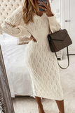 hulianfu - Casual Solid Crystal Make Old Patchwork V Neck Pencil Skirt Dresses(3 Colors)