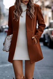 hulianfu Casual Solid Patchwork Cardigan Collar Outerwear(5 Colors)