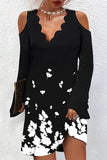 hulianfu Fashion Casual National Totem Printing V Neck One Step Skirt Dresses(8 colors)