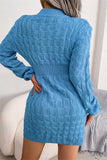 hulianfu Fashion Casual Solid Patchwork O Neck Long Sleeve Dresses(3 Colors)