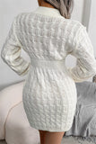hulianfu Fashion Casual Solid Patchwork O Neck Long Sleeve Dresses(3 Colors)