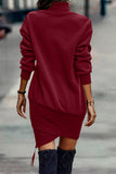hulianfu Fashion Half A Turtleneck One Step Skirt Dresses(5 Colors)