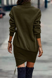 hulianfu Fashion Half A Turtleneck One Step Skirt Dresses(5 Colors)