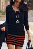 hulianfu Fashion Casual Striped Print Patchwork O Neck A Line Dresses(5 colors)