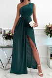 hulianfu Fashion Solid Hollowed Out Oblique Collar Sleeveless Dress Dresses
