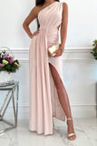 hulianfu Fashion Solid Hollowed Out Oblique Collar Sleeveless Dress Dresses