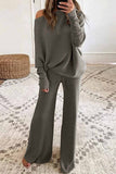hulianfu Fashion British Style Solid O Neck Long Sleeve Two Pieces(4 colors)