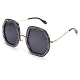 hulianfu Casual Daily Vintage Patchwork Rhinestone Sunglasses