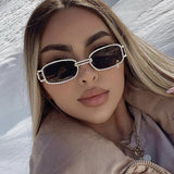 hulianfu Daily Patchwork Rhinestone Sunglasses