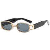 hulianfu Daily Patchwork Rhinestone Sunglasses