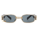 hulianfu Daily Patchwork Rhinestone Sunglasses