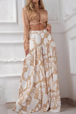 hulianfu Casual Print Patchwork V Neck Long Sleeve Two Pieces(7 Colors)
