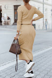 hulianfu Elegant College V Neck One Step Skirt Dresses(4 Colors)(Without  Belt)