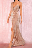hulianfu Sexy Elegant Solid Sequins V Neck One Step Skirt Dresses