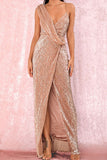 hulianfu Sexy Elegant Solid Sequins V Neck One Step Skirt Dresses