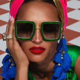 hulianfu Party Solid Patchwork Sunglasses