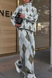 hulianfu Casual Street Printing Turtleneck Long Sleeve Two Pieces(5 Colors)
