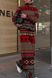 hulianfu Casual Street Printing Turtleneck Long Sleeve Two Pieces(5 Colors)