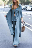 hulianfu Casual Street V Neck Long Sleeve Three Pieces(4 Colors)