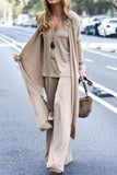 hulianfu Casual Street V Neck Long Sleeve Three Pieces(4 Colors)
