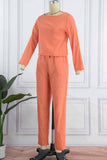 hulianfu Fashion Vintage Solid Patchwork O Neck Long Sleeve Two Pieces(4 Colors)