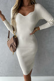 hulianfu Sweet Elegant Square Collar Pencil Skirt Dresses(3 Colors)