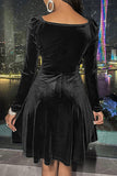 hulianfu Celebrities Elegant Solid Solid Color V Neck A Line Dresses