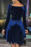 hulianfu Celebrities Elegant Solid Solid Color V Neck A Line Dresses