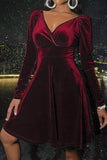 hulianfu Celebrities Elegant Solid Solid Color V Neck A Line Dresses