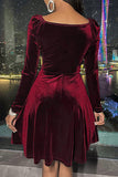 hulianfu Celebrities Elegant Solid Solid Color V Neck A Line Dresses
