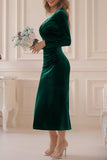 hulianfu Sweet Elegant Solid Solid Color V Neck Evening Dress Dresses(4 Colors)