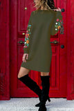hulianfu Casual Patchwork Patchwork O Neck One Step Skirt Dresses(4 Colors)