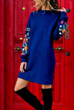hulianfu Casual Patchwork Patchwork O Neck One Step Skirt Dresses(4 Colors)