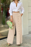 hulianfu Street Solid Solid Color Turndown Collar Long Sleeve Two Pieces