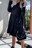 hulianfu Casual Buckle Turndown Collar Shirt Dress Dresses(4 Colors)