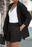 hulianfu Casual Simplicity Solid Turndown Collar Long Sleeve Two Pieces(5 Colors)