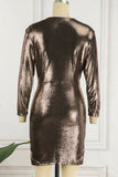 hulianfu Celebrities Elegant Solid Fold V Neck A Line Dresses(4 Colors)
