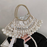 hulianfu Casual Patchwork Pearl Bags
