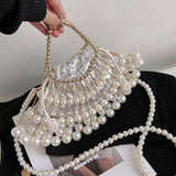 hulianfu Casual Patchwork Pearl Bags