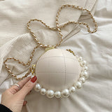 hulianfu Casual Patchwork Pearl Bags