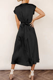 hulianfu Celebrities Elegant Solid Bandage U Neck Dresses(6 Colors)