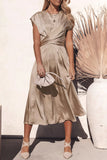 hulianfu Celebrities Elegant Solid Bandage U Neck Dresses(6 Colors)