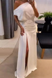 hulianfu Sexy Formal Solid High Opening Off the Shoulder Dresses(3 Colors)