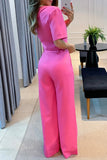 hulianfu Casual Solid Short Sleeve Two Pieces(5 Colors)