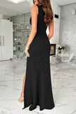 hulianfu Celebrities Elegant Solid Slit Fold V Neck Evening Dress Dresses(4 Colors)